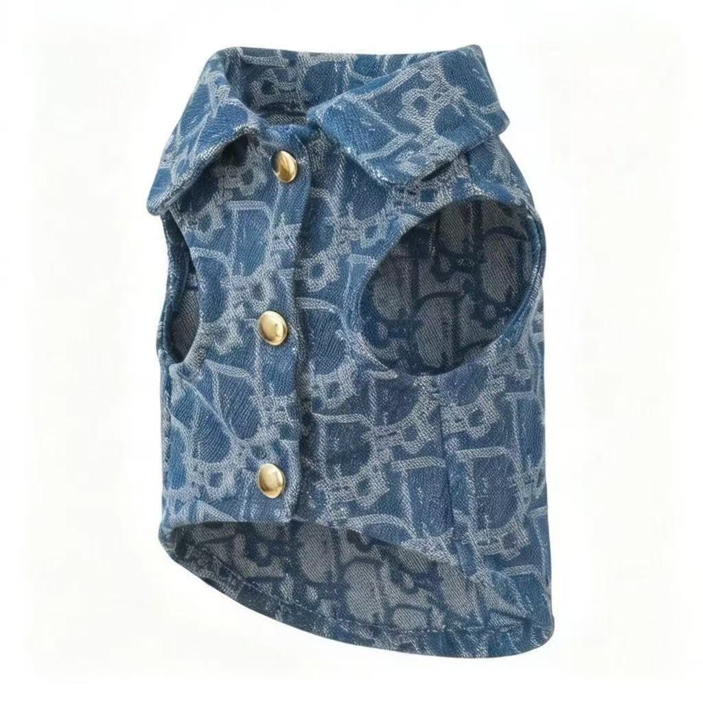 Luxury Printed Denim Pet Vest