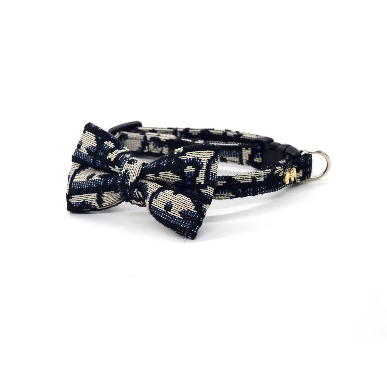 Vintage Pattern Pet Bow Tie Collar & Matching Leash Set