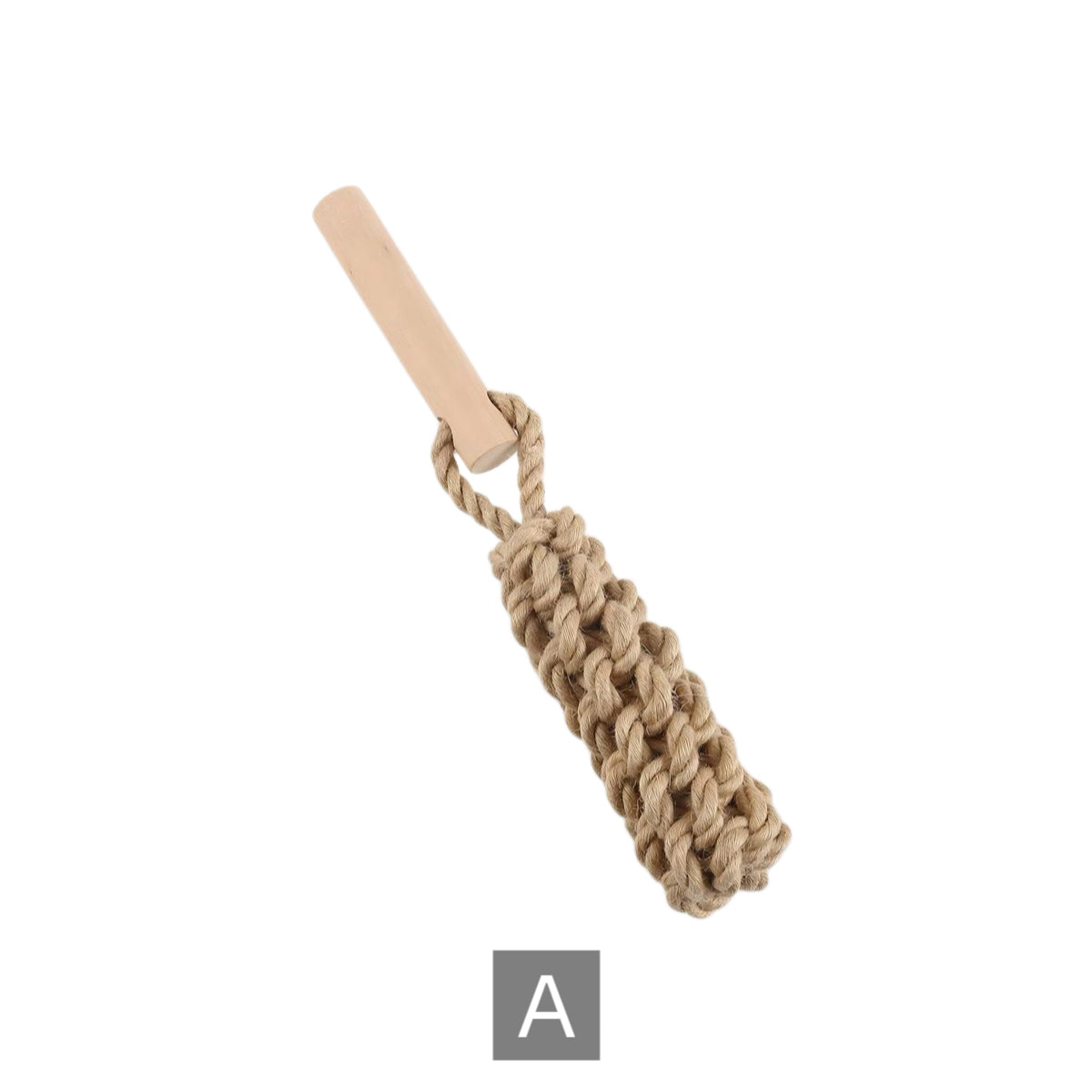 Natural Wood & Hemp Rope Dog Chew Toy
