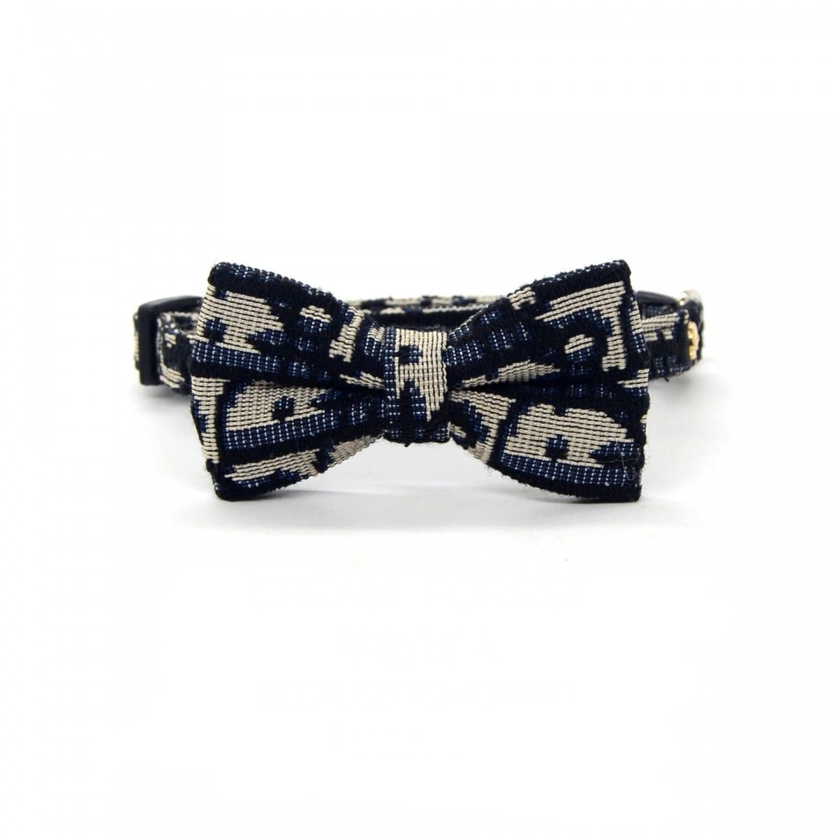 Vintage Pattern Pet Bow Tie Collar & Matching Leash Set