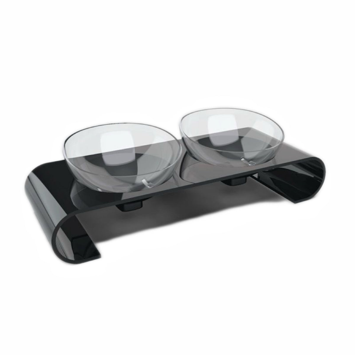 Raised Transparent Pet Double Feeder Bowls for Cats & Dogs