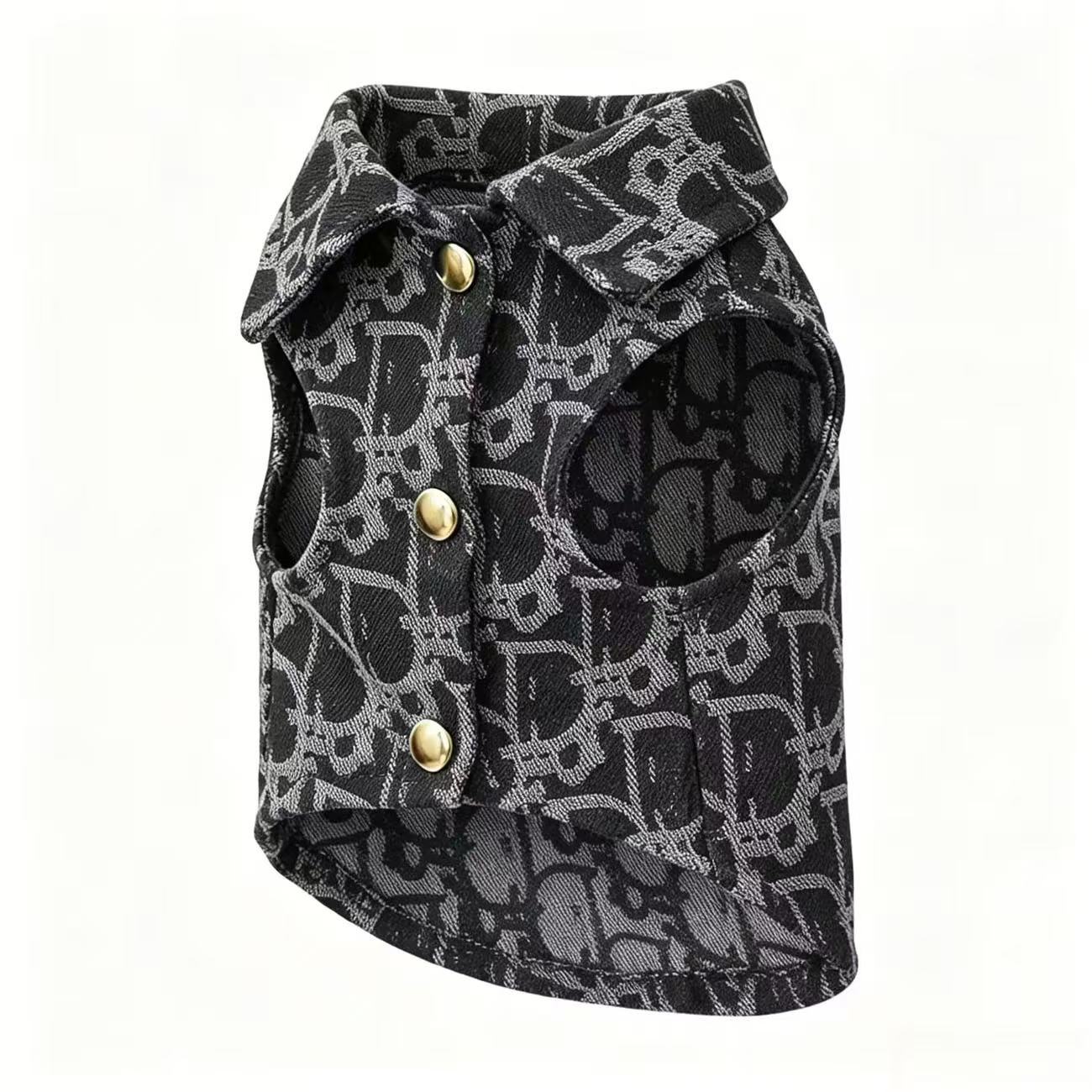 Luxury Printed Denim Pet Vest