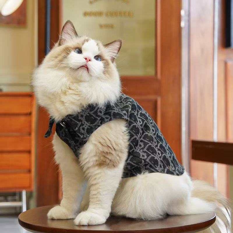 Luxury Printed Denim Pet Vest