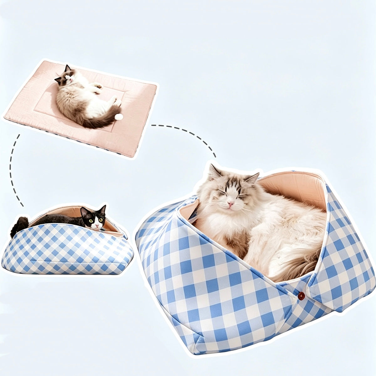 Multi‑Functional Convertible Pet Bed Mat, 4‑in‑1 Reversible Dog Cat Cushion Bed
