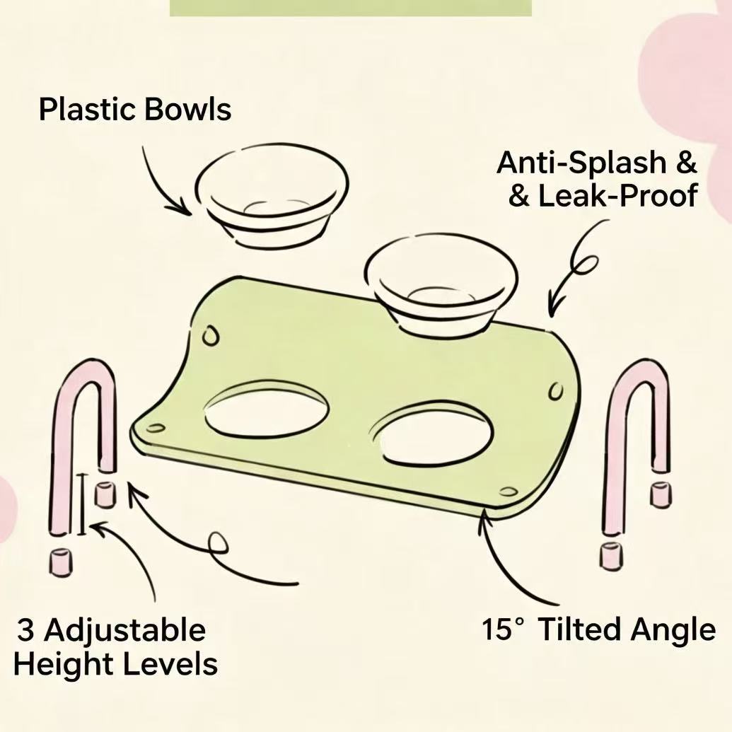 Adjustable Elevated Dog&Cat Bowls