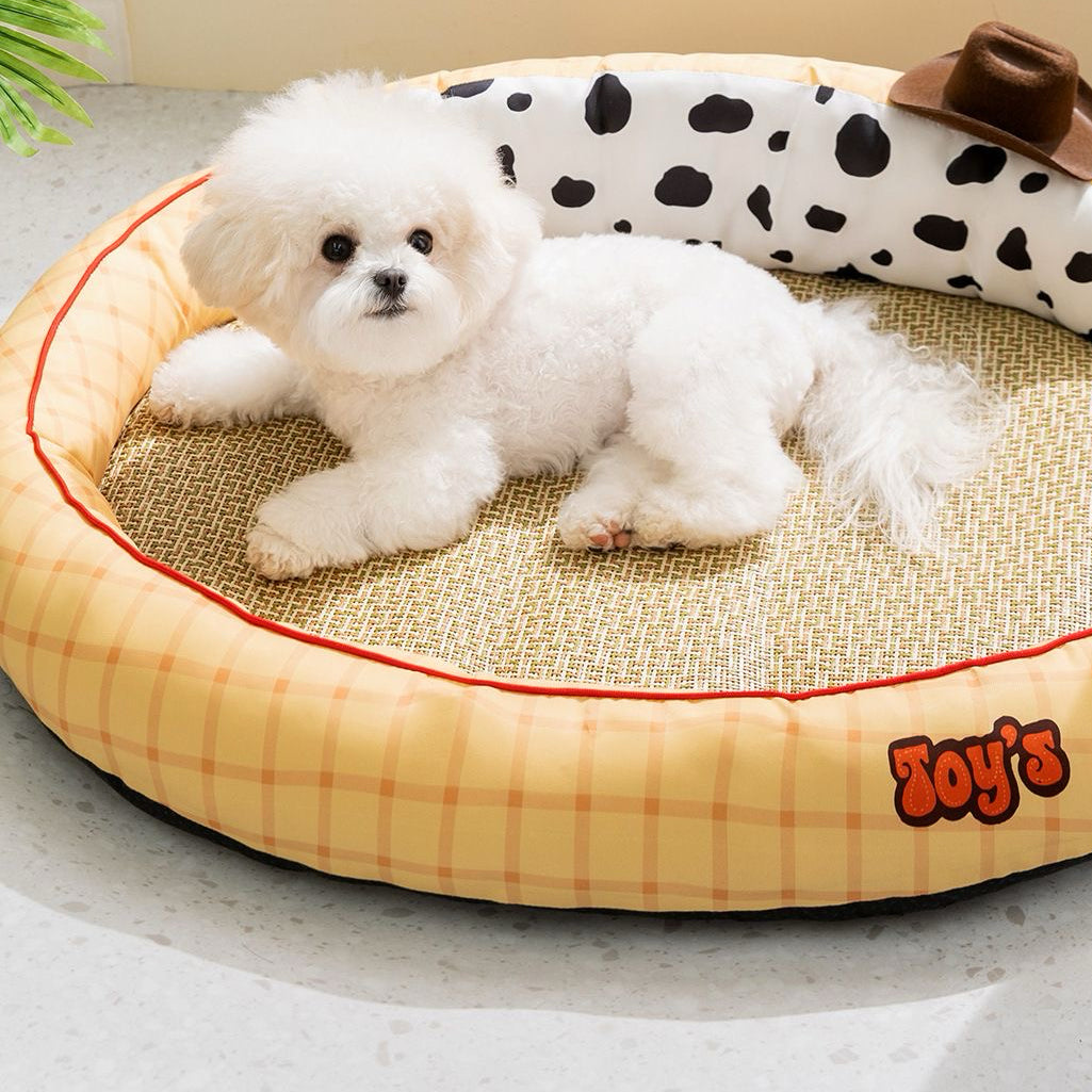 Cooling Dog Bed, 360° Neck Support Pet Bed