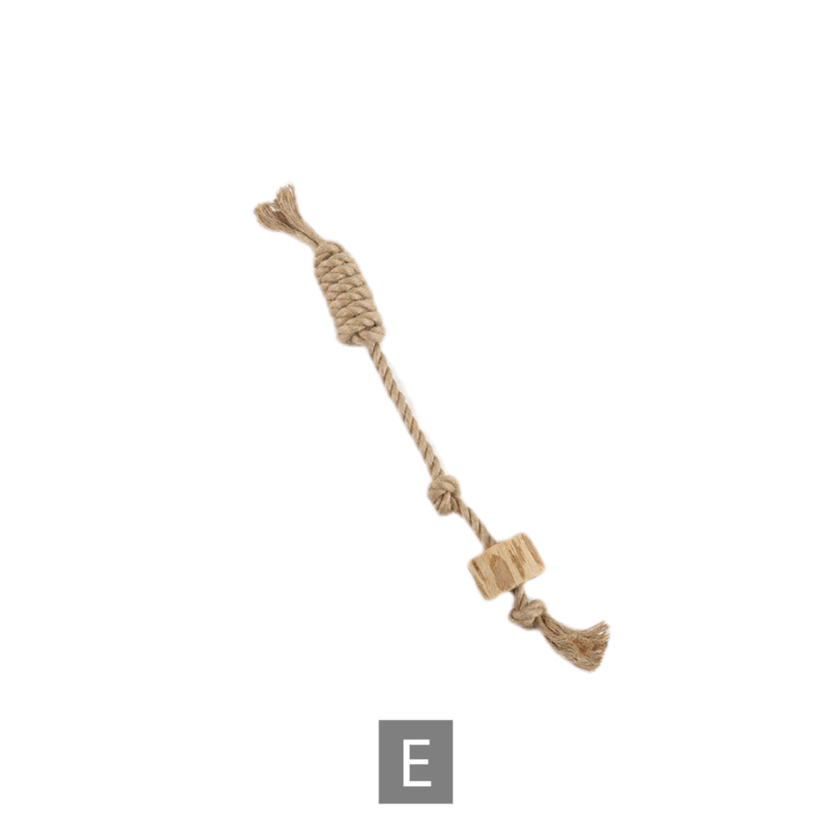 Natural Wood & Hemp Rope Dog Chew Toy