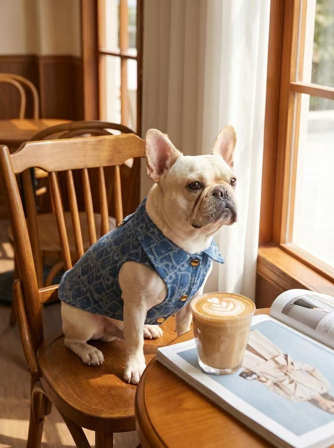 Luxury Printed Denim Pet Vest