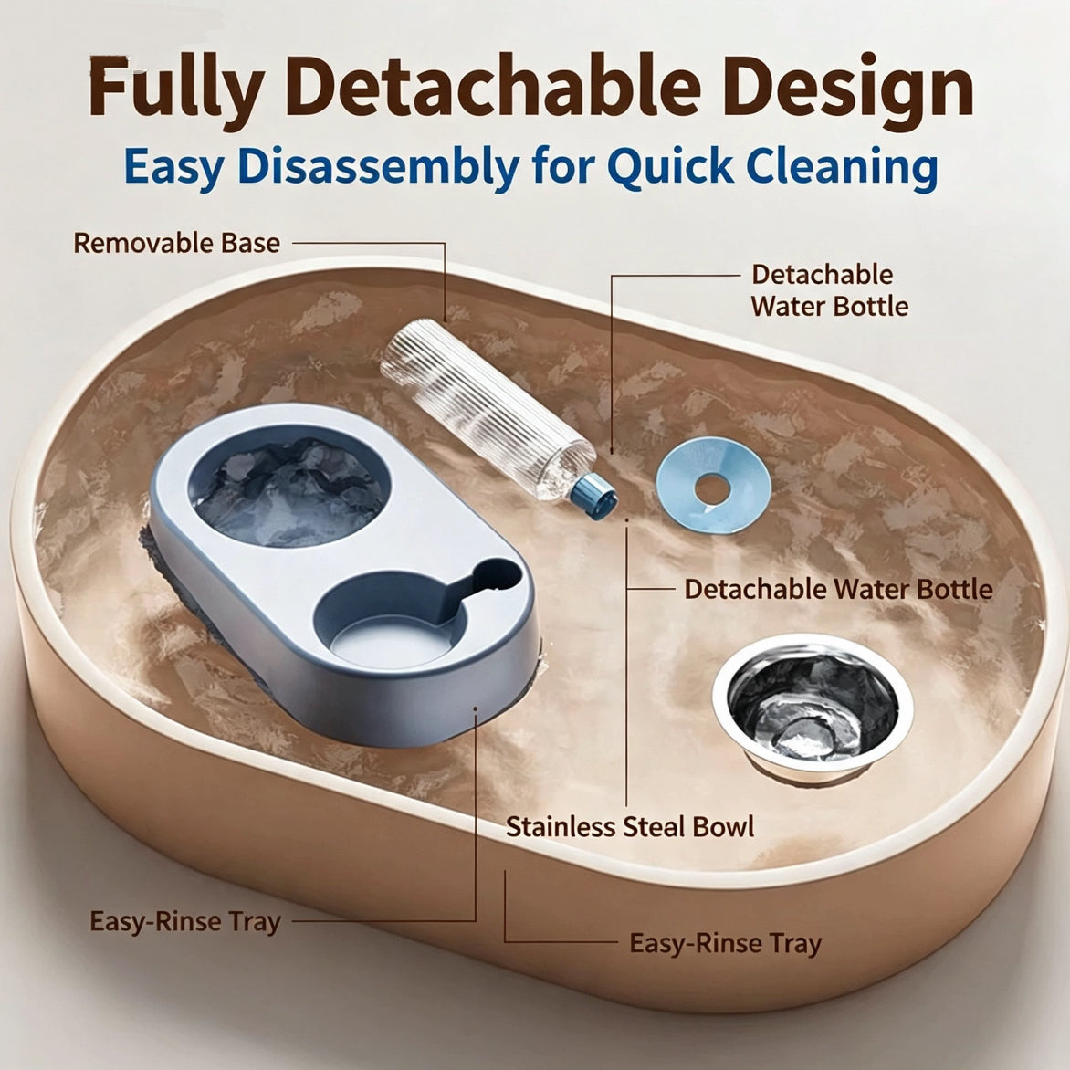 2‑in‑1 pet feeder